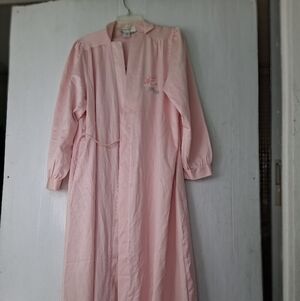 vintage Christian Dior Womens Loungewear Robe Size L Pink